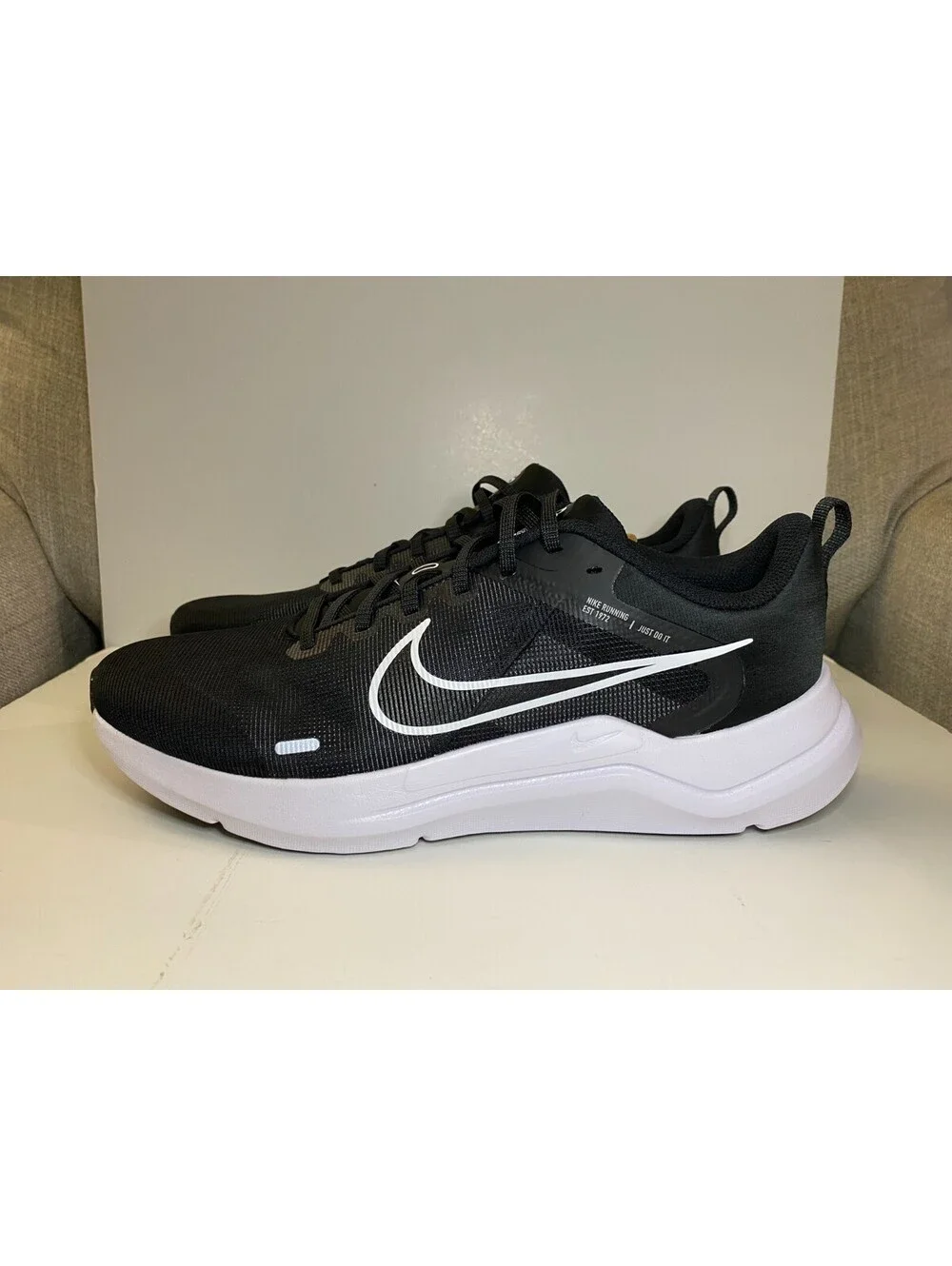 Nike Downshifter 12 DD9293-001 Mens Sneaker US 11 Black White Mesh Running Shoes